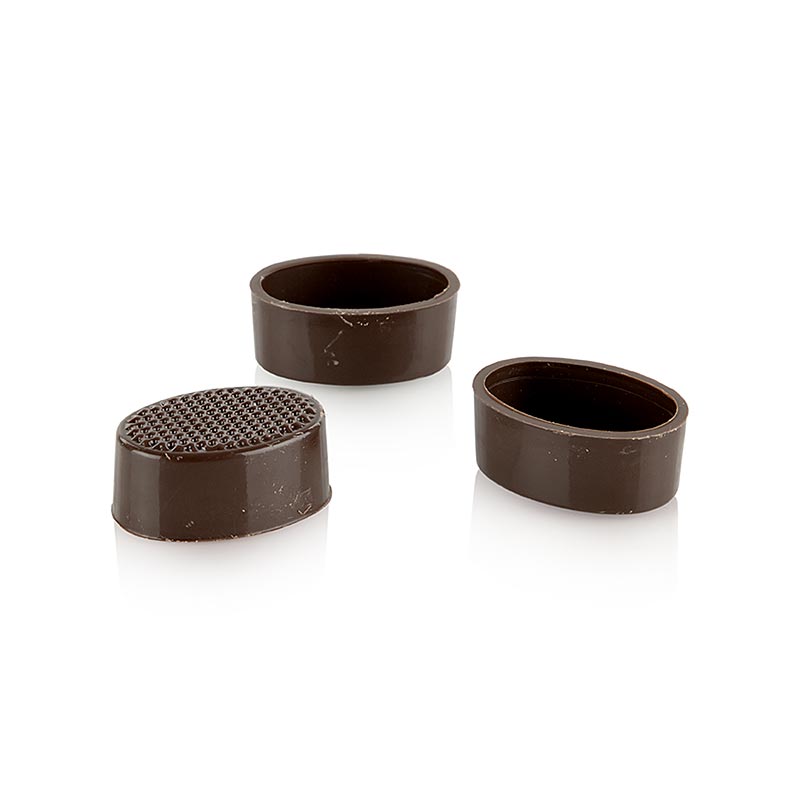Ovalschalen, Zartbitter, 32/33mm x 22/24mm, 13mm hoch, Läderach, 2,352 kg, 784 S