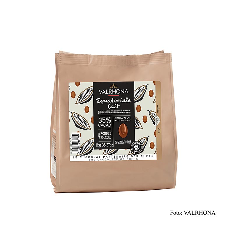 Valrhona Equatoriale Lait, Vollmilch Couverture, Callets, 35% Kakao, 1 kg