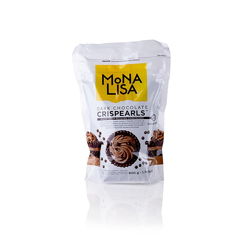 Crispearls Dark, knusprige dunkle Schoko Perlen, Mona Lisa Callebaut, 800 g