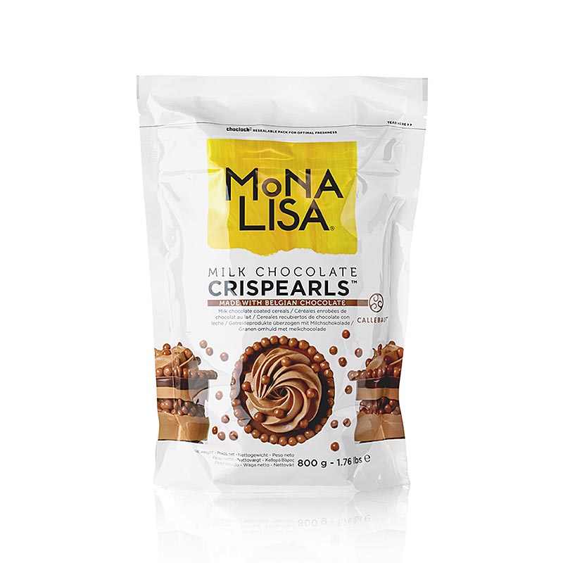 Crispearls Milk, knusprige Milch Schoko Perlen, Mona Lisa Callebaut, 800 g