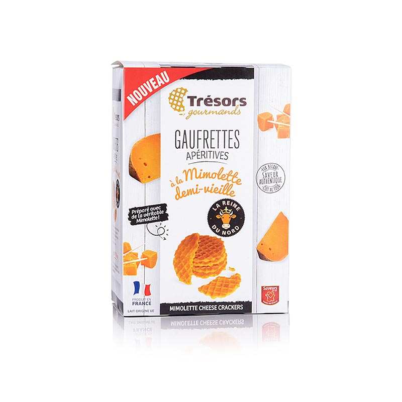 Barsnack Trésors - Gaufrettes, franz. Mini-Waffeln mit Mimolette Käse, 60 g