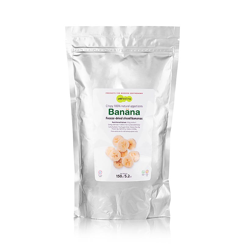 TÖUFOOD LYOFËELING BANÄNA, gefriergetrocknete Banane, Scheiben, 150 g