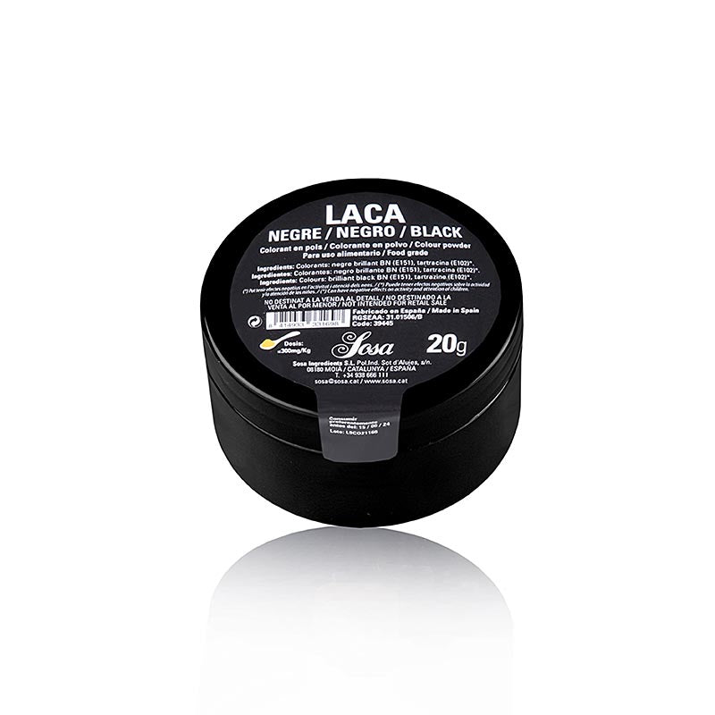 Sosa Lebensmittelfarbe Schwarz, Puder, fettlöslich (39445), 20 g
