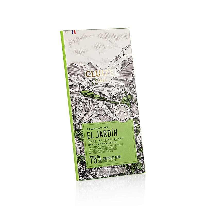 Plantagenschokoladentafel El Jardin, 75% Bitter, Michel Cluizel (12105), 70 g