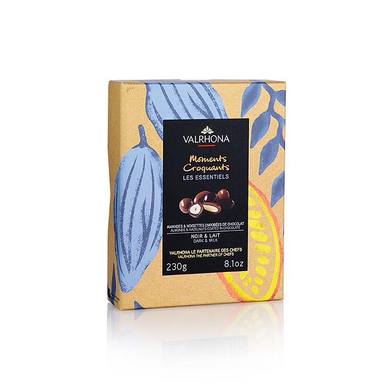 Valrhona Equinoxe Kugel, Mandeln & Haselnuss in Bitter u. Milch-Schokolade, 230 g