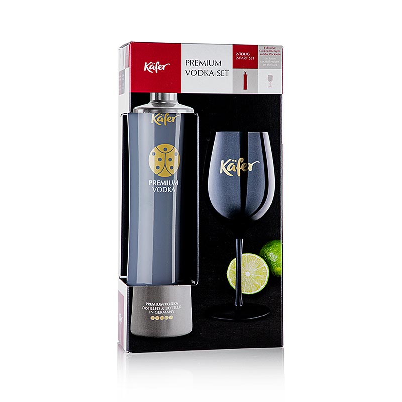 Käfer Vodka Geschenk Set, 2-tlg. (1 Flasche Vodka & 1 Käfer Kelchglas), 700 ml, 2 tlg.