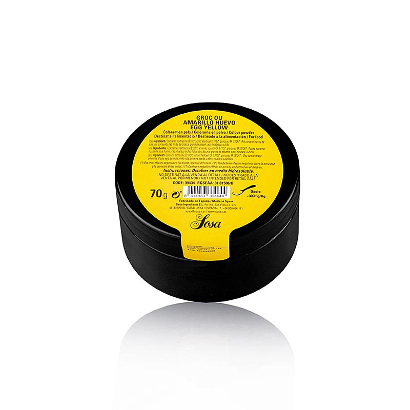 Sosa Lebensmittelfarbe Eigelb, Puder, wasserlöslich (39434), 70 g