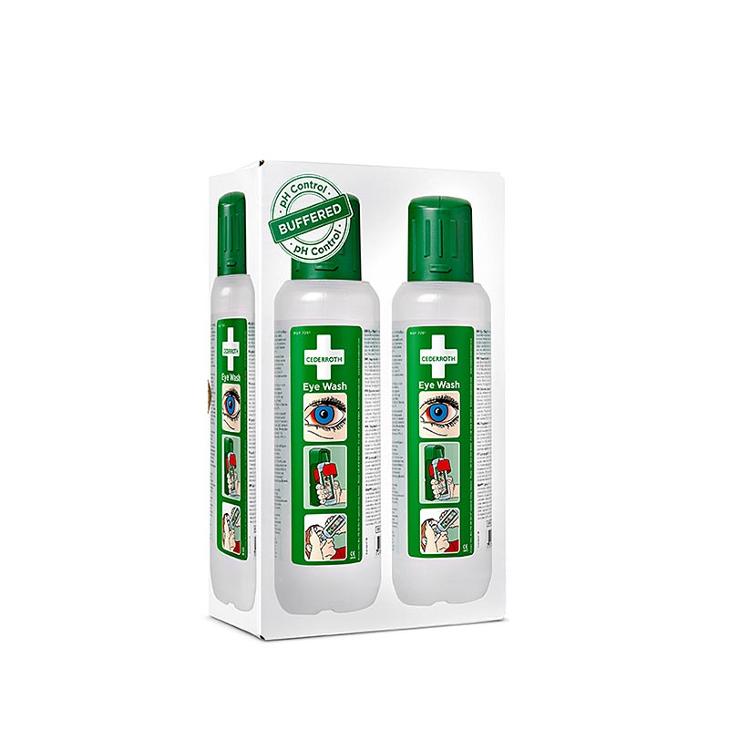 Cederroth - Eye Wash, Augendusche, mit Wandhalter, 2 x 500ml (725200), 1 l, 2 x