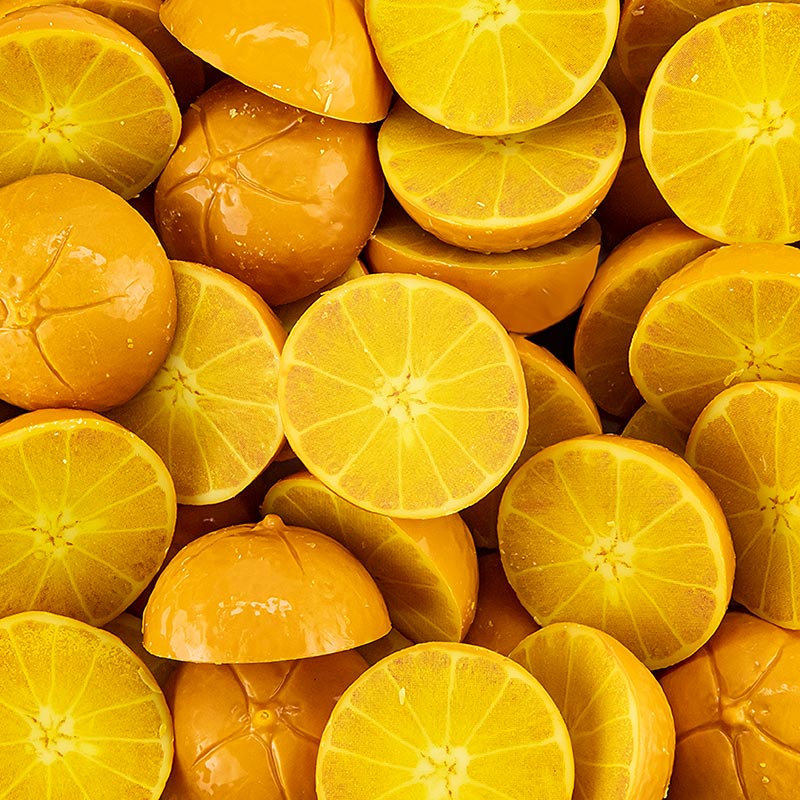 Orangenhälften aus Schokolade, 35 x 16,5 mm, Dobla (77314), 250 g, 36 St