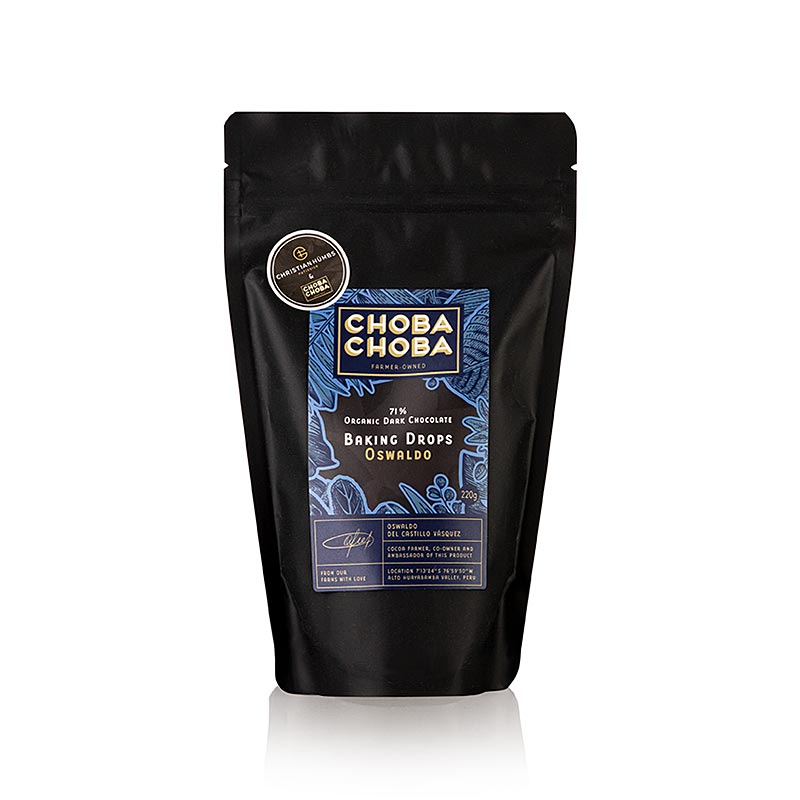 Oswaldo, 71% Bitter Couverture, Baking Drops, Choba Choba, BIO, 220 g - Sonderpreis, gültig bis 30.09.2024