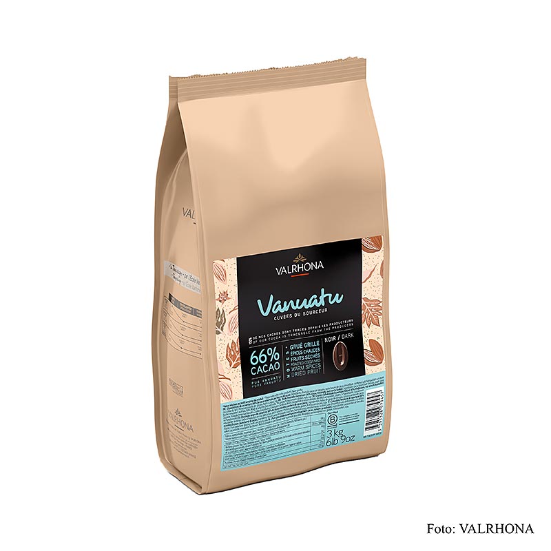 Valrhona Cuvee Vanuatu, dunkle Couverture, 66% Kakao, Callets (44722), 3 kg