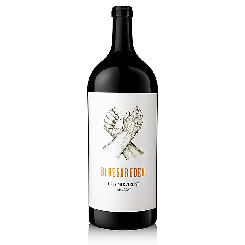 2022er "Blutsbruder" Rotweincuvee QW, trocken, 12,5 % vol., Karl May, Methusalem BIO, 6 l