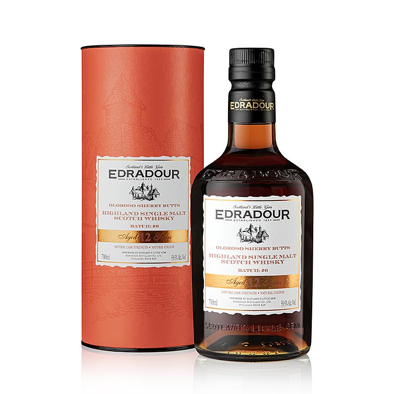 Single Malt Whisky Edradour 12 Jahre Oloroso Butts, 59,5 % vol., Highland, 700 ml