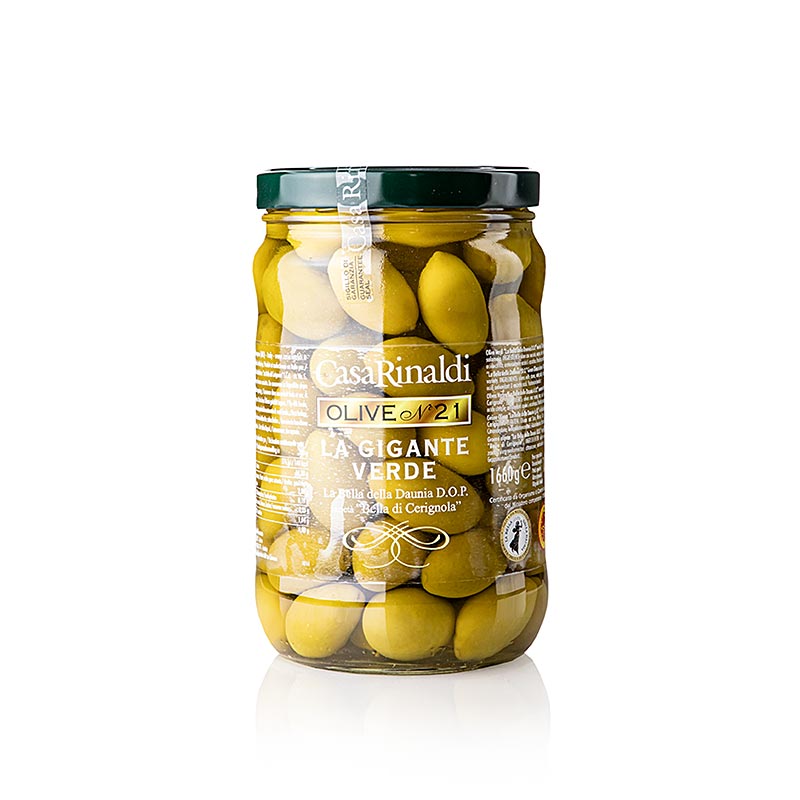 Grüne Oliven "Bella della Daunia"g.U., m. Kern, Casa Rinaldi, 1,66 kg