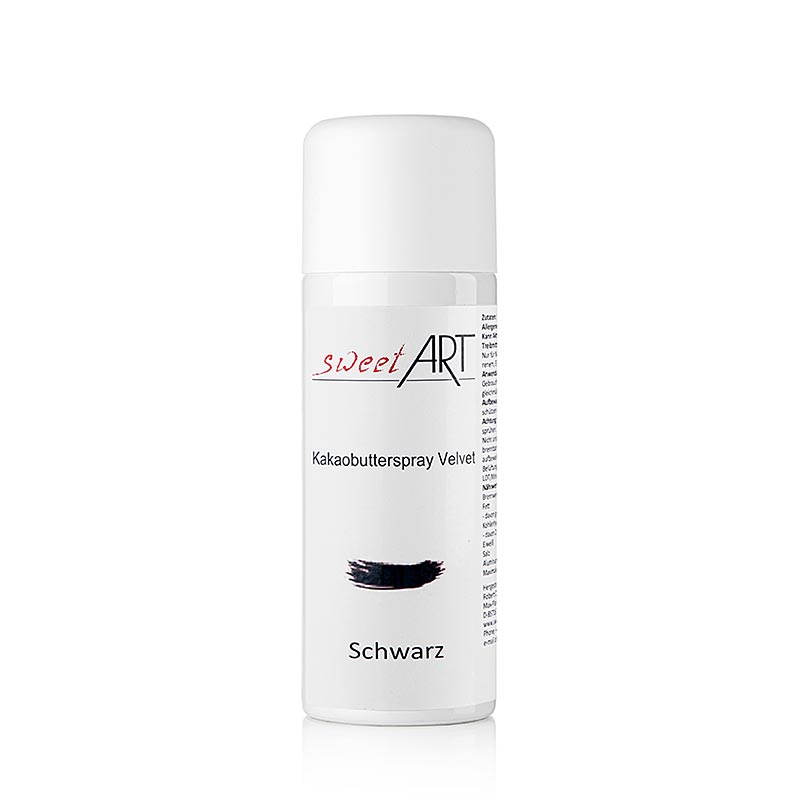 Kakaobutterspray/Basis Lebensmittelfarbe Schwarz velvet, Sweet Art, 400 ml