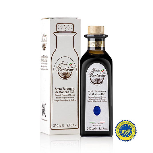 Fondo Montebello - Aceto Balsamico di Modena g.g.A., FM 01, weißer Karton, 250 ml