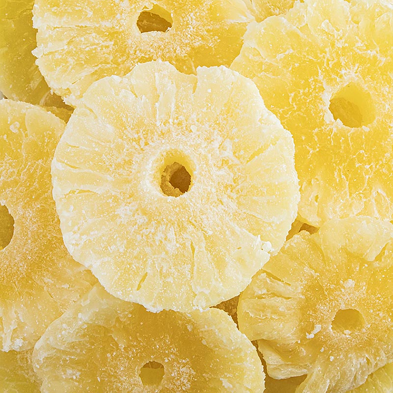 Ananasringe, getrocknet, gezuckert, geschwefelt, 1 kg