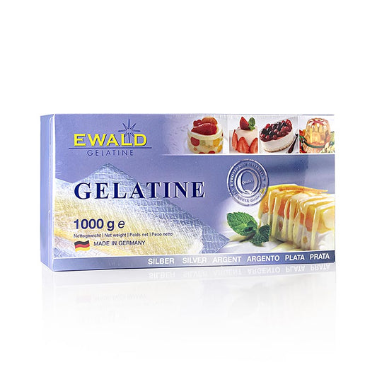 Blatt-Gelatine - Silber, 160 Bloom, 1 kg, ca.420 St