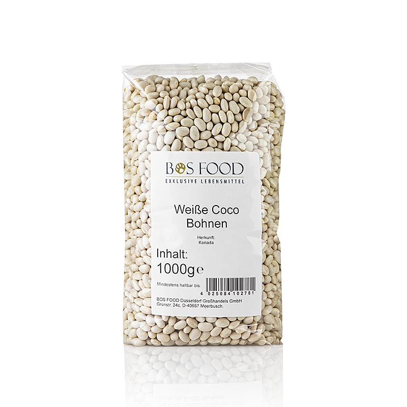 Cocobohnen, weiss und sehr klein, getrocknet, 1 kg