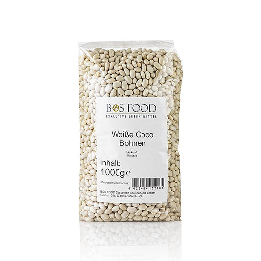 Cocobohnen, weiss und sehr klein, getrocknet, 1 kg