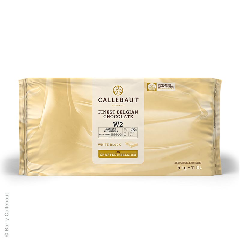 Callebaut - Weiße Schokolade, Block, 28% Kakaobutter, 22% Milch, 5 kg