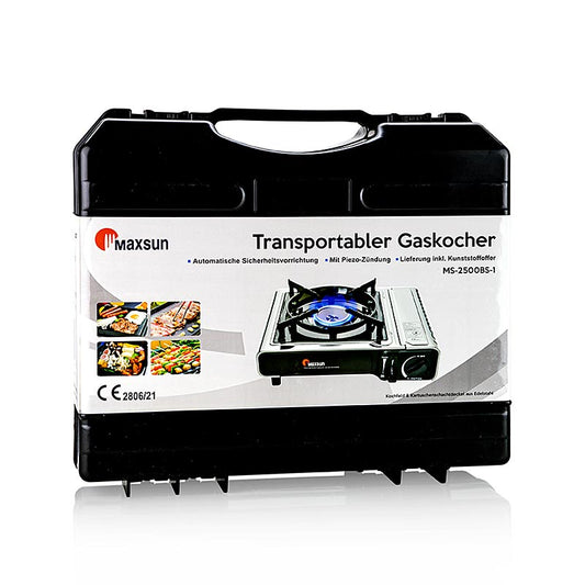 Gaskocher im Koffer mit Piezo Zünder, ohne Kartusche, 1 St