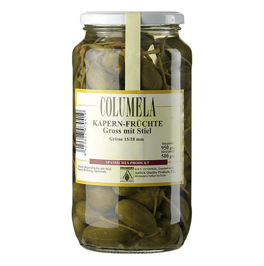 Kapernfrüchte, medium, mit Stiel, ø 15-18 mm, Columela, 950 g