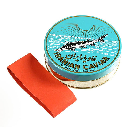 hellblau, mit Verschluss-Gummi, ø 10 cm, für 250 g Kaviar, 1 St