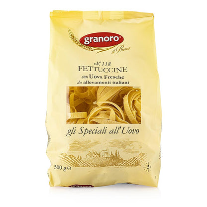 Granoro Fettuccine mit Ei, breite Bandnudelnester, No.118, 500 g