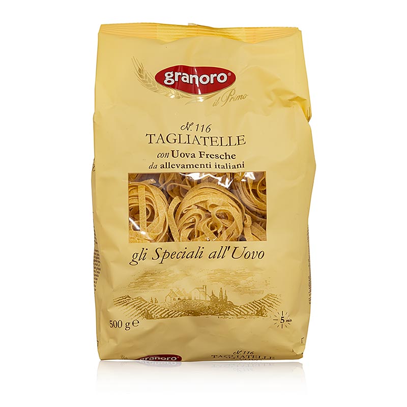Granoro Tagliatelle mit Ei, 6mm, Bandnudelnester, No.116, 500 g