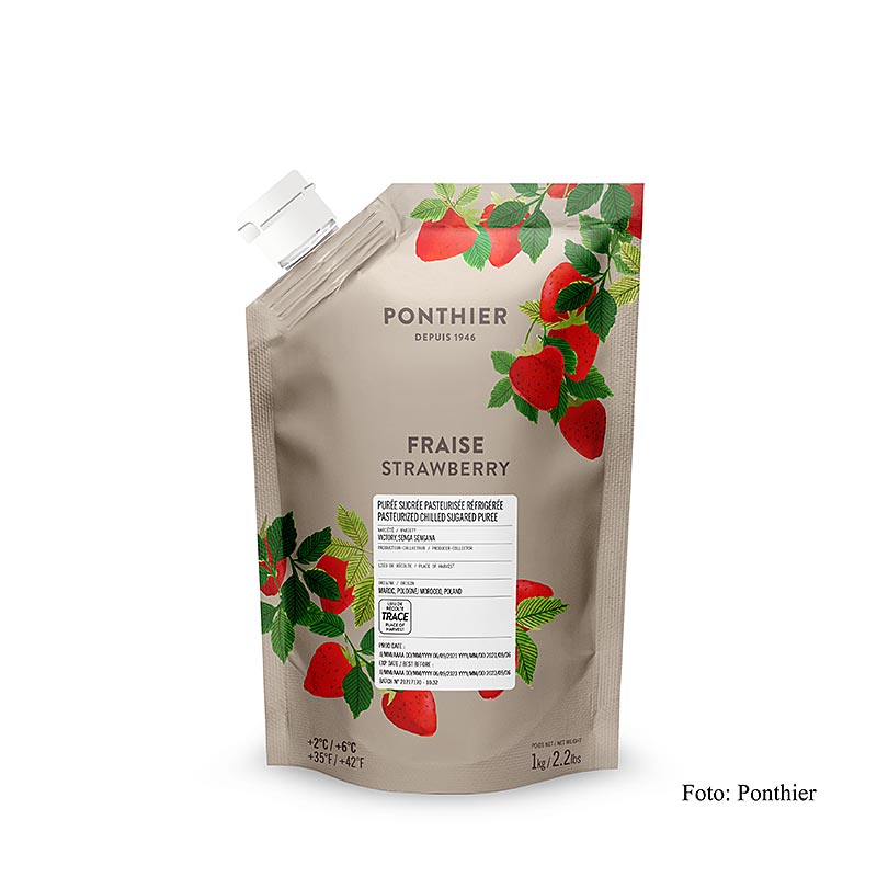 Ponthier Erdbeerpüree, mit Zucker, 1 kg