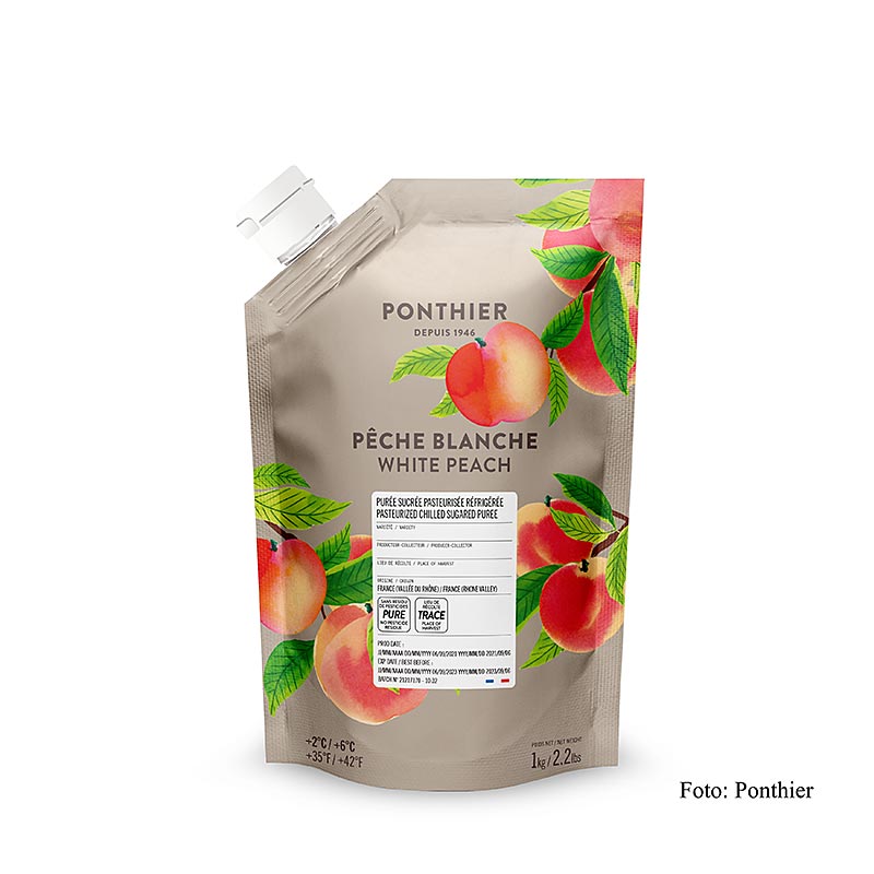 Ponthier Weisser Pfirsichpüree, mit Zucker, 1 kg