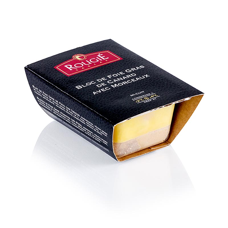 Entenleberblock, mit Stücken, Trapez, Halbkonserve, Foie Gras, Rougié, 180 g
