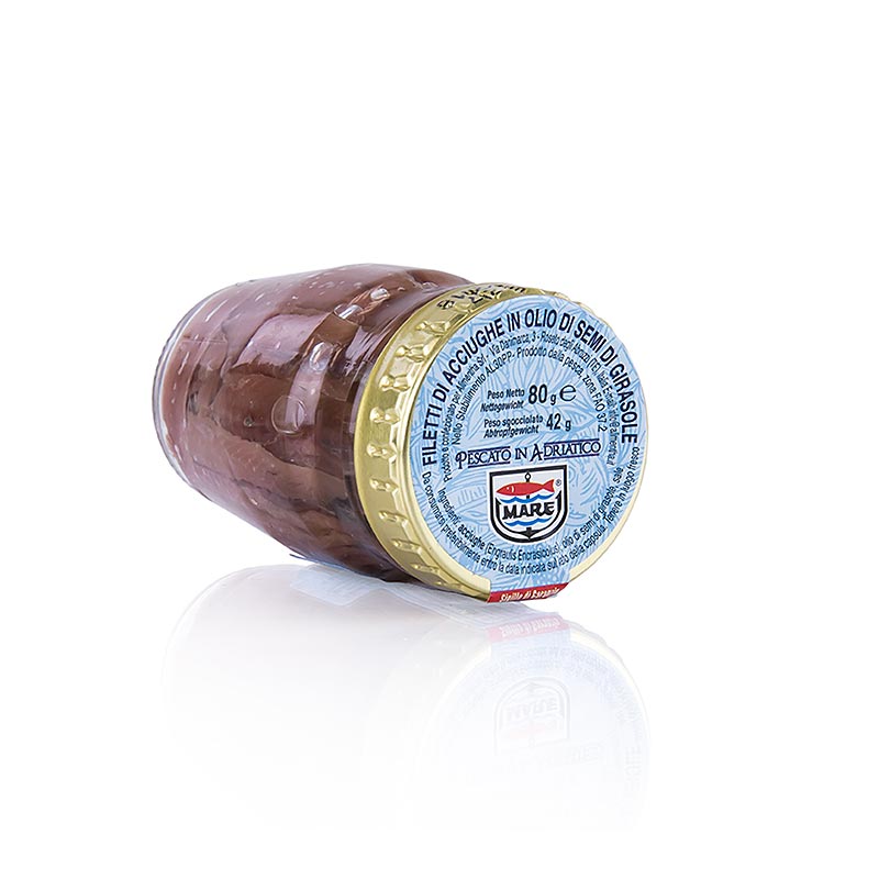 Sardellenfilets, rot, in Sonnenblumenöl, 80 g