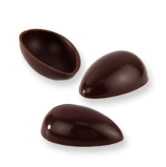 Pralinen-Ei-Halbschalen, Zartbitter, klein, 40x26mm, Läderach (Ostern), 588 St