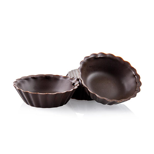 Mini Cups, gewellte Schale, dunkle Schokolade, ø 30-45 mm, 13 mm hoch, 745 g, 210 St