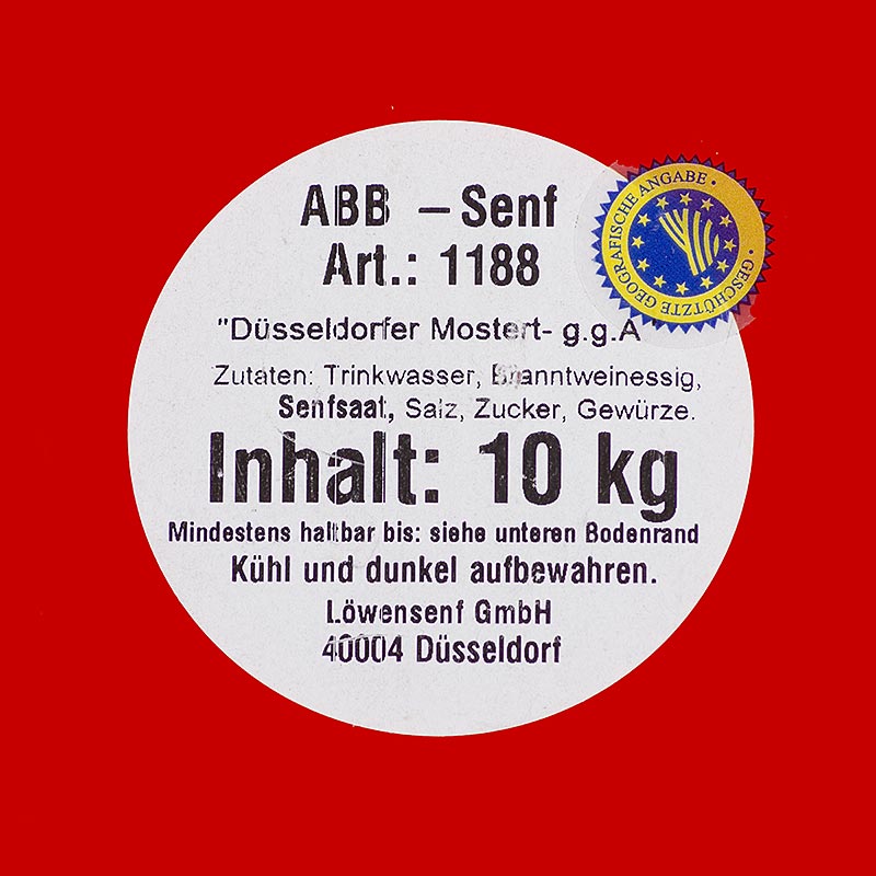 Düsseldorfer ABB-Senf - Das Original, mittelscharf, g.g.A., 9,39 l