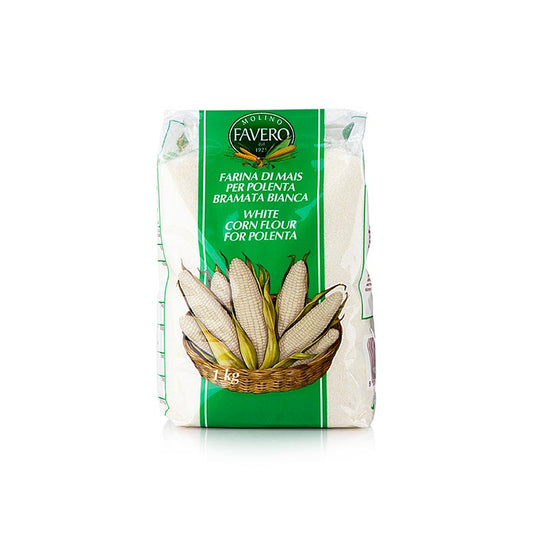 Polenta - Bramata Bianca, Maisgriess, weiss und grob, Favero, 1 kg