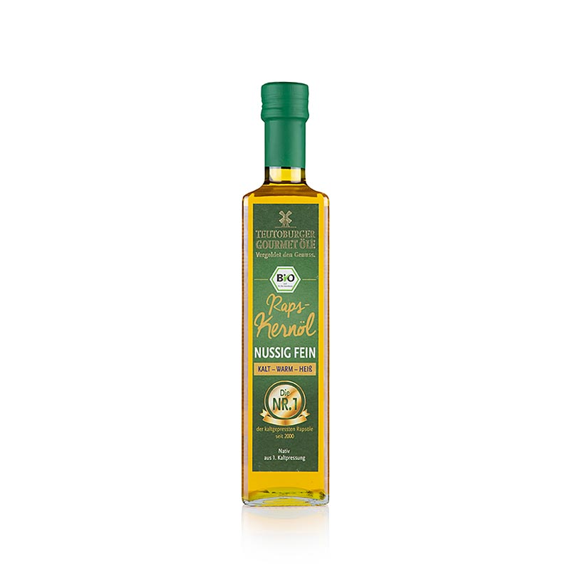 Rapskernöl, kaltgepresst, aus geschälter Rapssaat nativ, Teutoburger Ölmühle, BIO, 500 ml