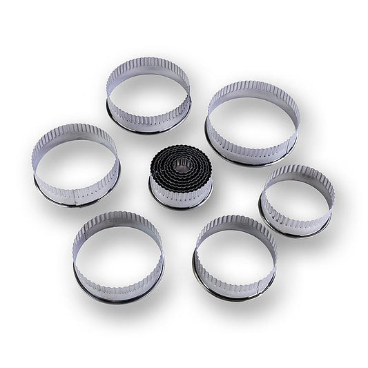 Blechausstecher Set, rund, gerippt, ø 2,2 -11 cm, 3 cm hoch, 14 tlg.