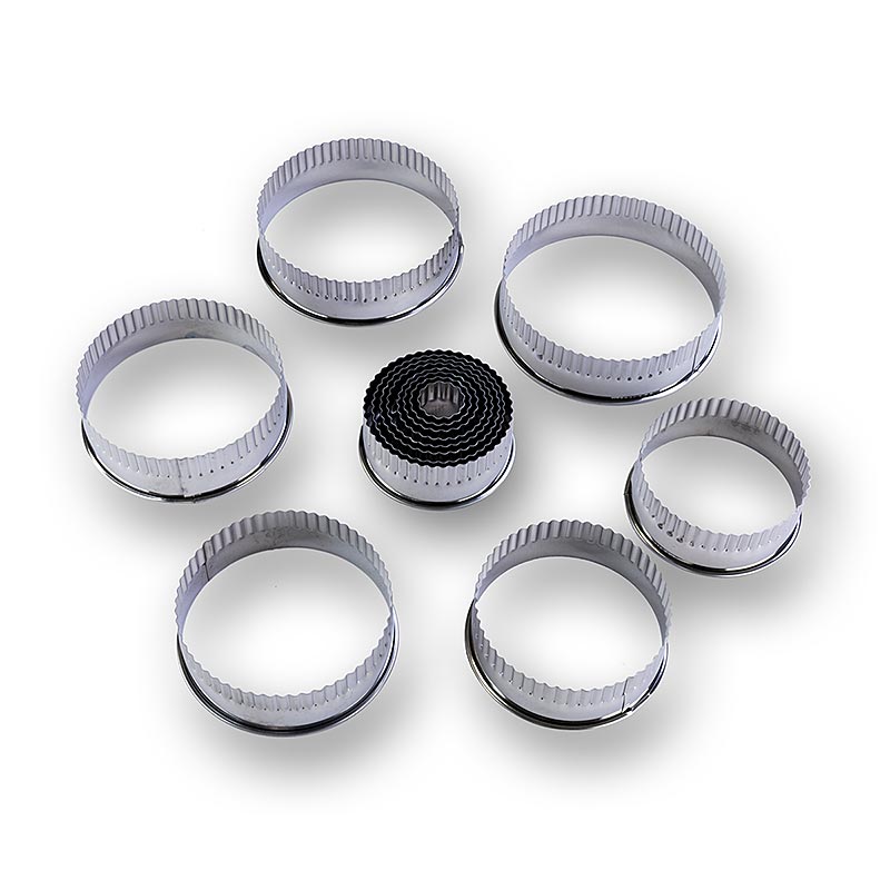 Blechausstecher Set, rund, gerippt, ø 2,2 -11 cm, 3 cm hoch, 14 tlg.