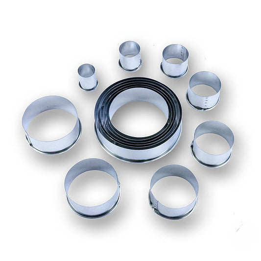 Blechausstecher Set, rund, glatt, ø 2,2 -12 cm, 3 cm hoch, 14 tlg.