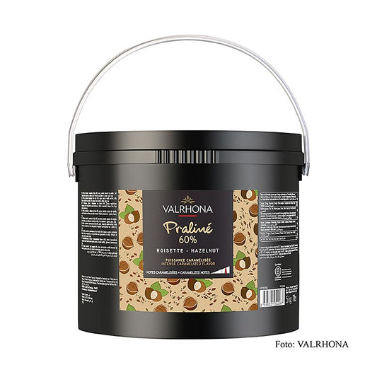 Valrhona - Praliné Masse fein, 60% Haselnuss, intensive Nuss- und kräftige Karamellnoten, 5