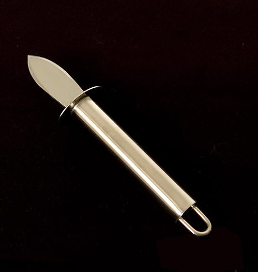 Austern-Messer, mit Edelstahlgriff + Fingerschutz, kurze Klinge, 18 cm lang, 1 St