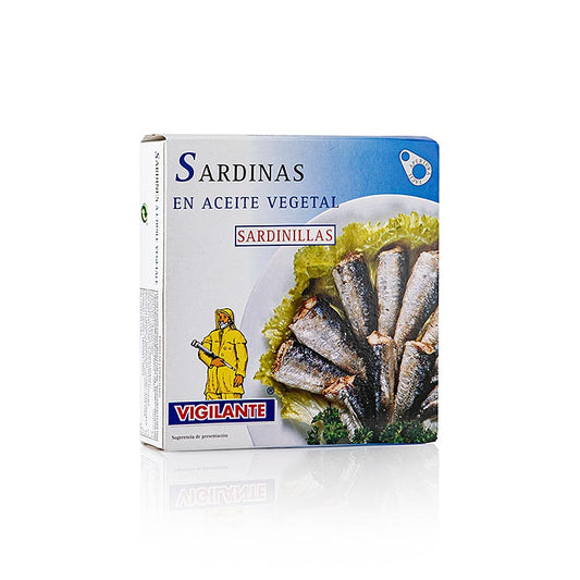 Sardinen, ganz, mit Haut und Gräten, in Pflanzenöl, 275 g