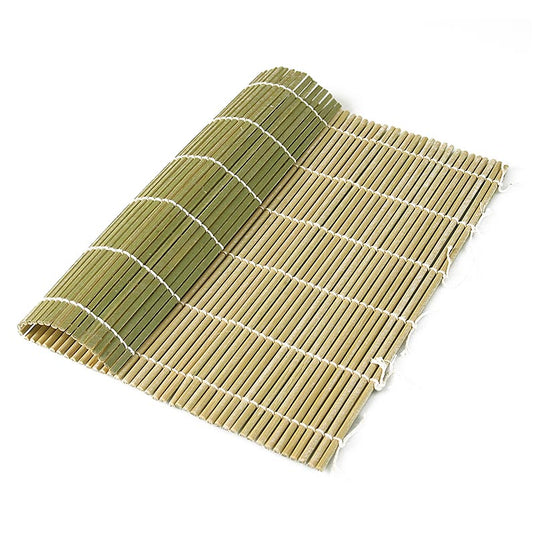 Bambus-Matte zur Sushi-Herstellung, grün, 27 x 27 cm, flache Stäbchen, 1 St