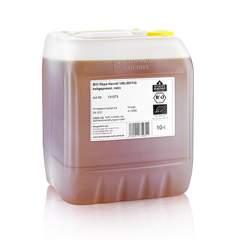 Rapskernöl, kaltgepresst, aus geschälter Rapssaat nativ, BIO, 10 l