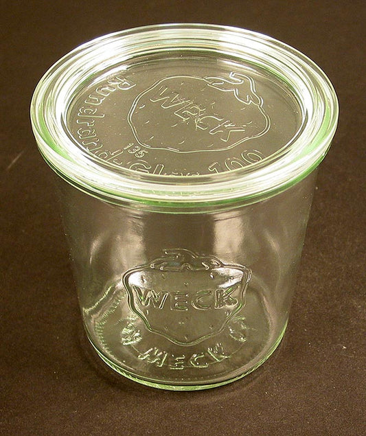 Sturzglas, ø 100 mm, 580 ml, rund, mit Deckel, ohne Klammern u. Gummiring, Weck, 1 St