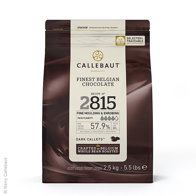 Callebaut - Zartbitterschokolade Excellent, Callets, 57,9% Kakao, 2,5 kg