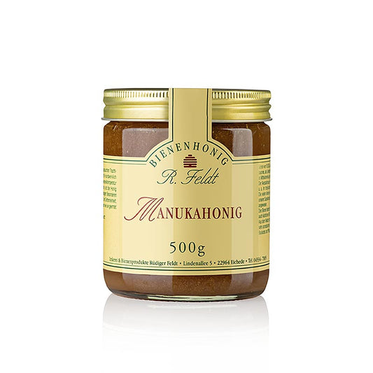 Manuka-Honig, dunkel, flüssig, kräuterartig kräftig, 500 g